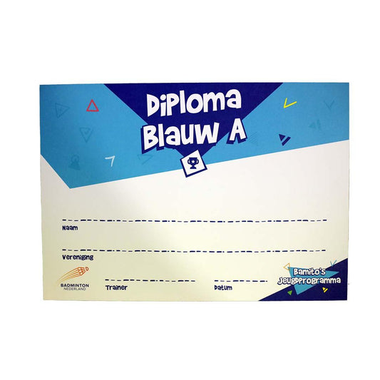 Bamito Diploma Blauw A - Badminton Nederland shop