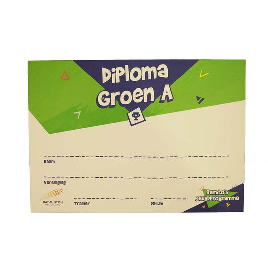 Bamito Diploma Groen A - Badminton Nederland shop